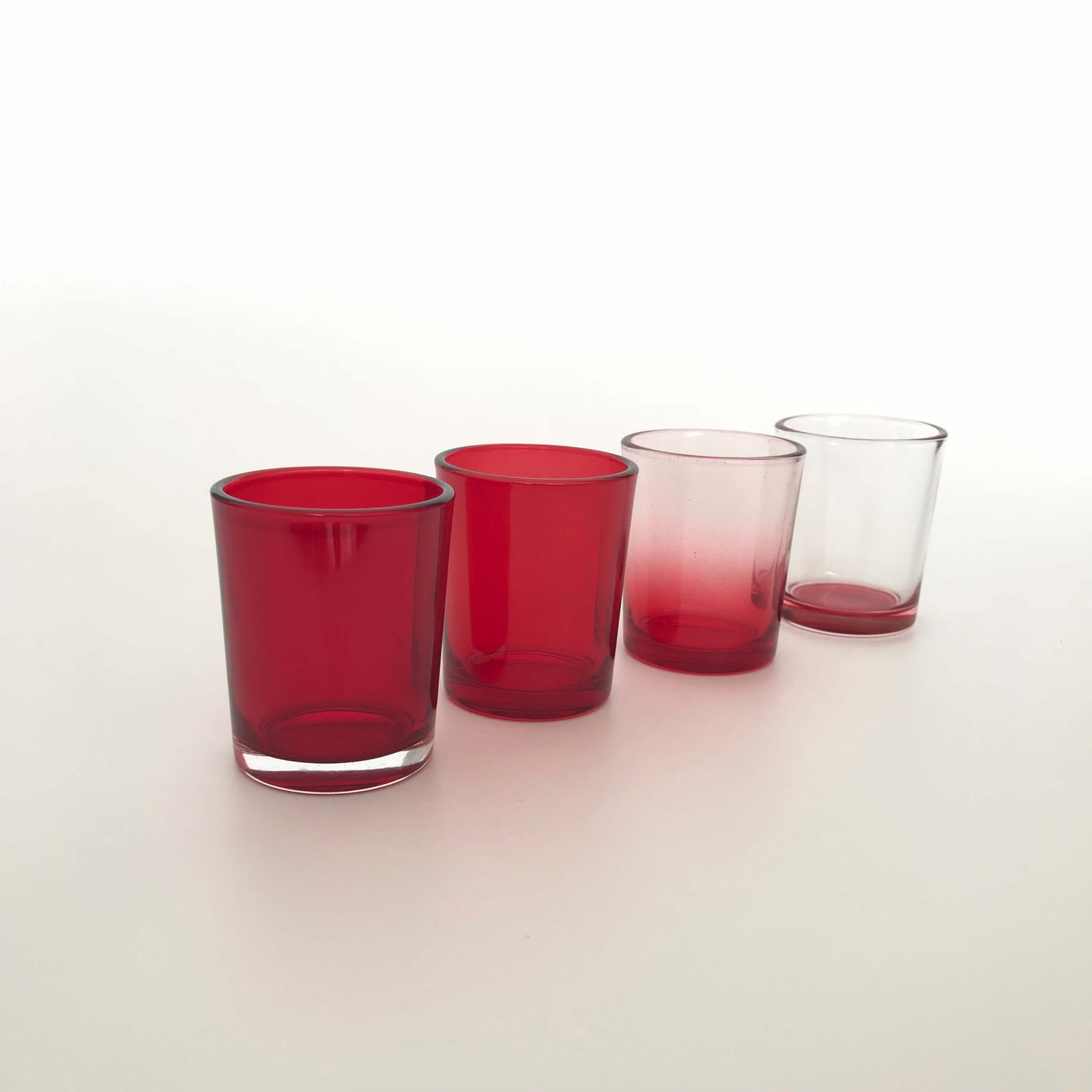 Red Decorated Glass Candle Holder 2.4oz / 70ml ITS (Glassware Specialist)